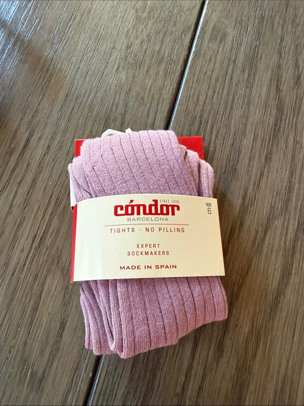 Cóndor Lavender Ribbed Casual Girl’s Comfortable Everyday Tights New